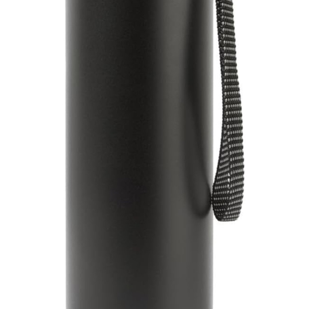 Sleek Black Water Bottle with Strap